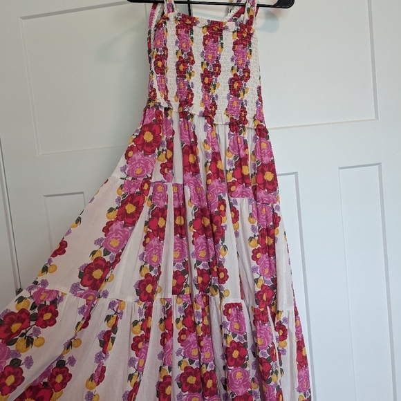 Beyond by Vera Maxi Pink Floral Dress Mia Villa Rose Small 100% Cotton - Picture 10 of 10